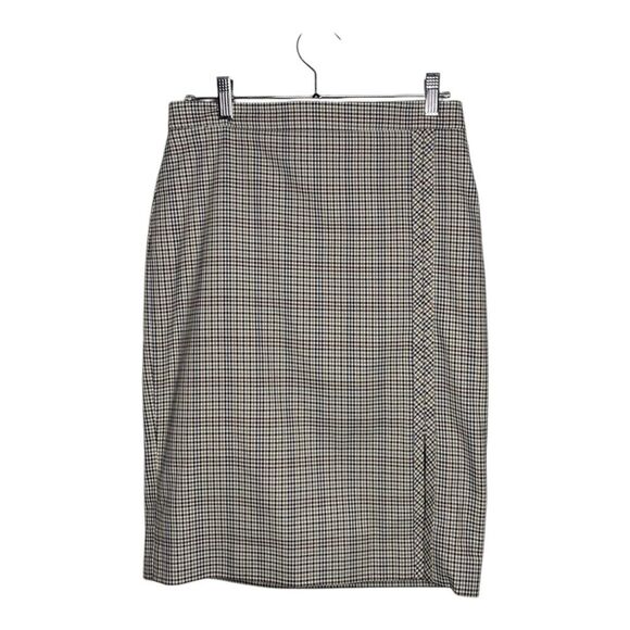 Ann Taylor Houndstooth Plaid Straight Pencil Skirt Academia Stretch Career 2 - Picture 1 of 6